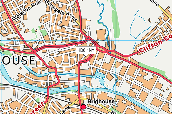 HD6 1NY map - OS VectorMap District (Ordnance Survey)