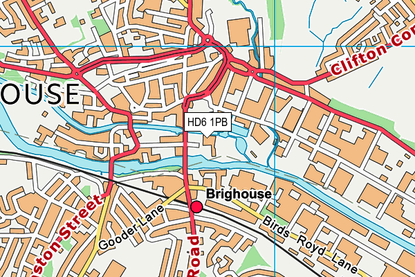 HD6 1PB map - OS VectorMap District (Ordnance Survey)