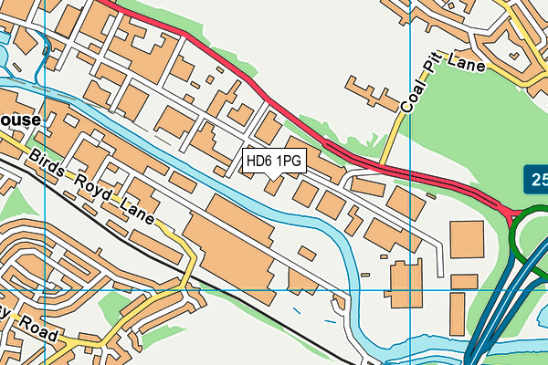 HD6 1PG map - OS VectorMap District (Ordnance Survey)
