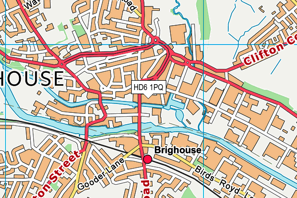 HD6 1PQ map - OS VectorMap District (Ordnance Survey)