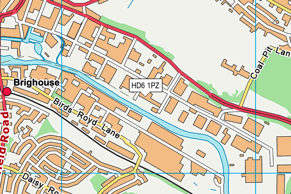 HD6 1PZ map - OS VectorMap District (Ordnance Survey)