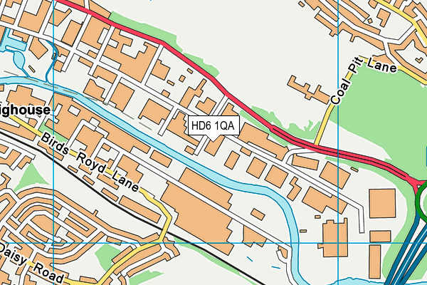 HD6 1QA map - OS VectorMap District (Ordnance Survey)
