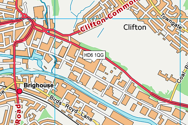 HD6 1QG map - OS VectorMap District (Ordnance Survey)