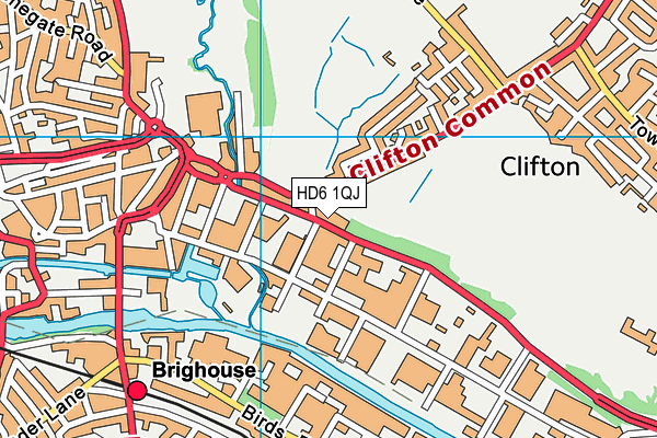 HD6 1QJ map - OS VectorMap District (Ordnance Survey)