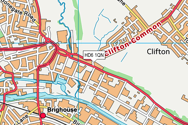 HD6 1QN map - OS VectorMap District (Ordnance Survey)