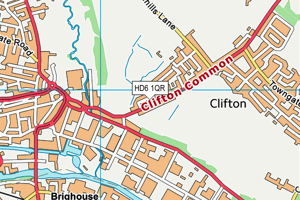 HD6 1QR map - OS VectorMap District (Ordnance Survey)