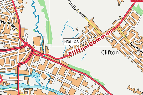 HD6 1QS map - OS VectorMap District (Ordnance Survey)