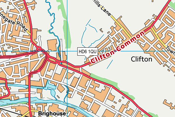 HD6 1QU map - OS VectorMap District (Ordnance Survey)