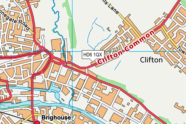 HD6 1QX map - OS VectorMap District (Ordnance Survey)