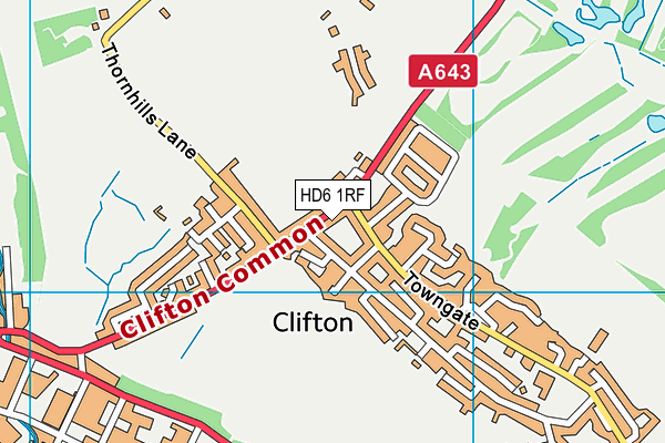 HD6 1RF map - OS VectorMap District (Ordnance Survey)