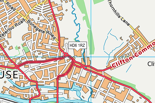 HD6 1RZ map - OS VectorMap District (Ordnance Survey)