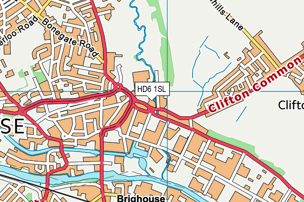 HD6 1SL map - OS VectorMap District (Ordnance Survey)