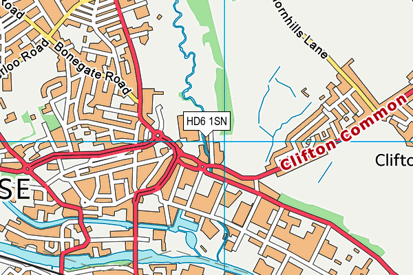 HD6 1SN map - OS VectorMap District (Ordnance Survey)