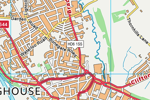 HD6 1SS map - OS VectorMap District (Ordnance Survey)