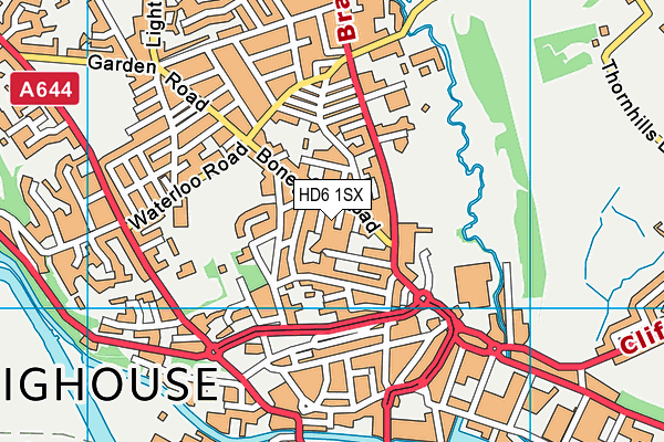 HD6 1SX map - OS VectorMap District (Ordnance Survey)
