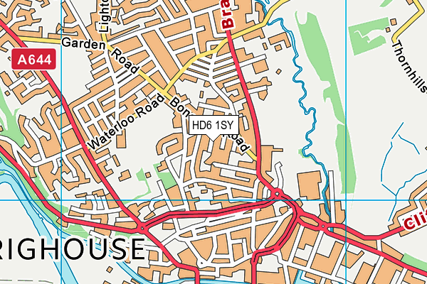 HD6 1SY map - OS VectorMap District (Ordnance Survey)