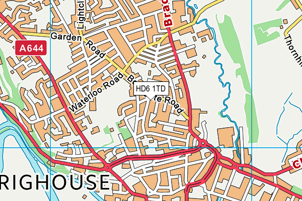 HD6 1TD map - OS VectorMap District (Ordnance Survey)