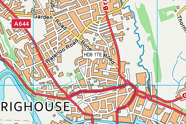 HD6 1TE map - OS VectorMap District (Ordnance Survey)