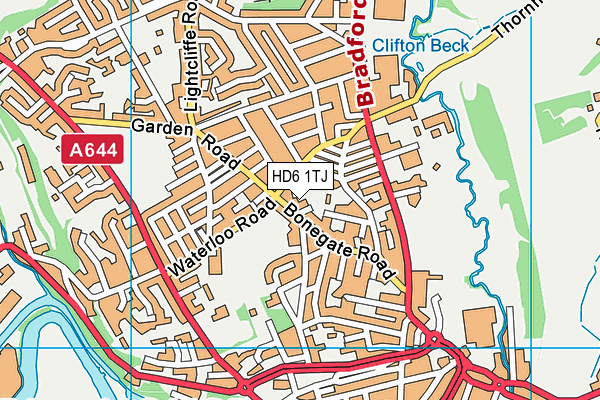 HD6 1TJ map - OS VectorMap District (Ordnance Survey)