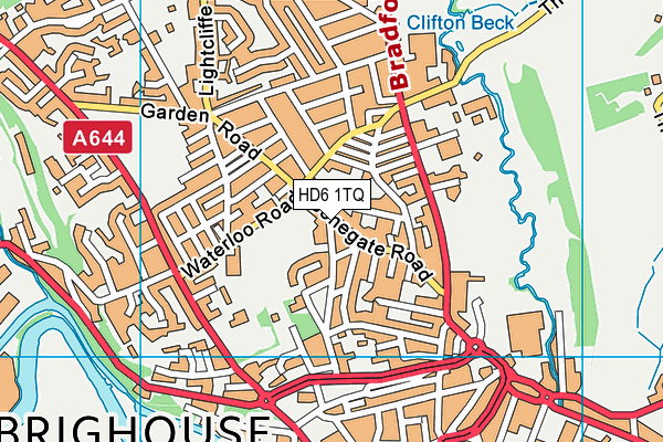 HD6 1TQ map - OS VectorMap District (Ordnance Survey)