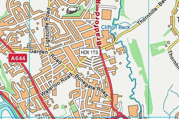 HD6 1TS map - OS VectorMap District (Ordnance Survey)