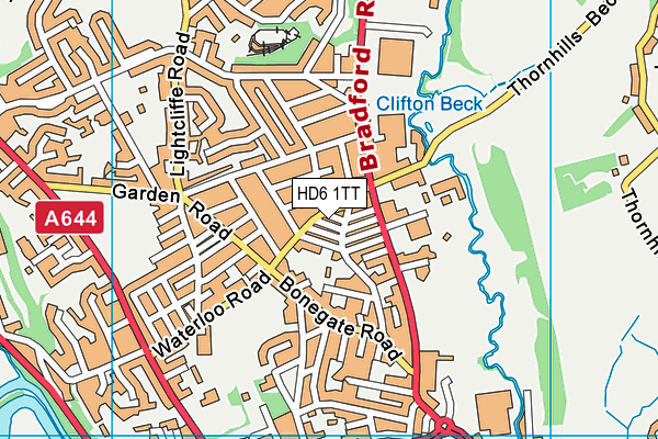 HD6 1TT map - OS VectorMap District (Ordnance Survey)