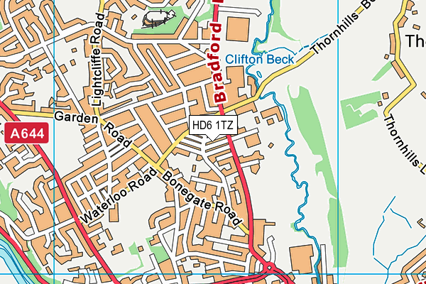 HD6 1TZ map - OS VectorMap District (Ordnance Survey)