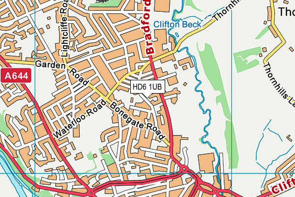 HD6 1UB map - OS VectorMap District (Ordnance Survey)