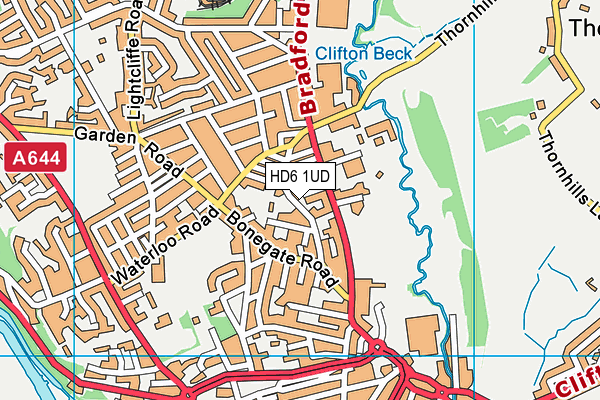 HD6 1UD map - OS VectorMap District (Ordnance Survey)