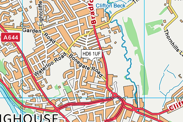 HD6 1UF map - OS VectorMap District (Ordnance Survey)