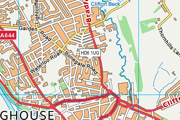 HD6 1UG map - OS VectorMap District (Ordnance Survey)
