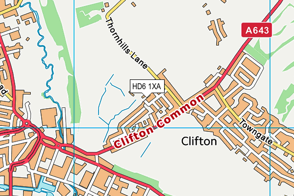 HD6 1XA map - OS VectorMap District (Ordnance Survey)