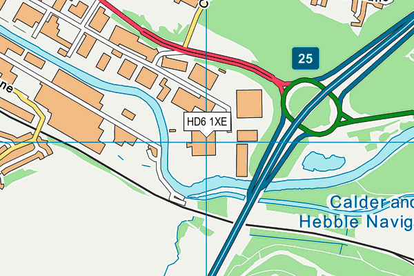 HD6 1XE map - OS VectorMap District (Ordnance Survey)