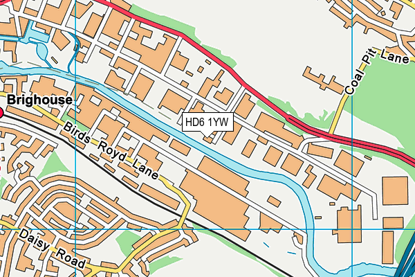 HD6 1YW map - OS VectorMap District (Ordnance Survey)