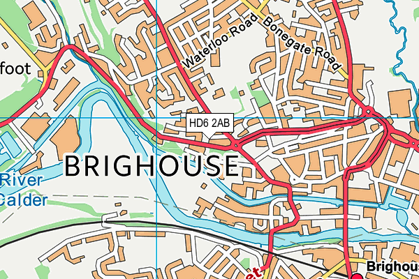 HD6 2AB map - OS VectorMap District (Ordnance Survey)