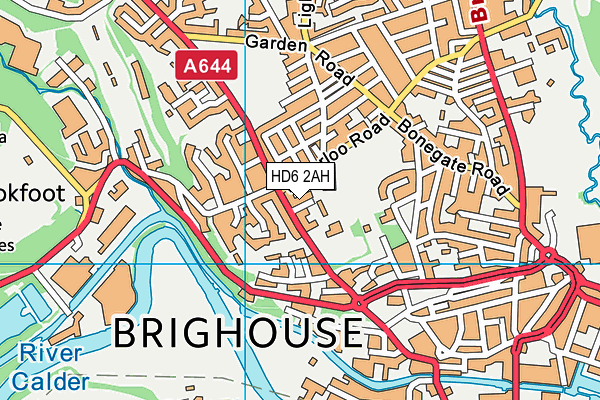 HD6 2AH map - OS VectorMap District (Ordnance Survey)