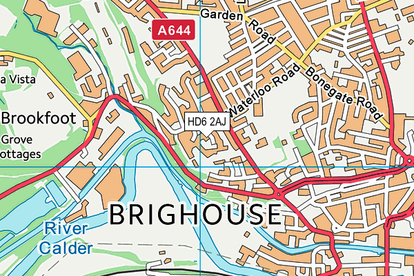 HD6 2AJ map - OS VectorMap District (Ordnance Survey)