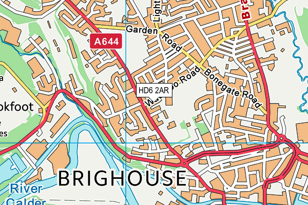 HD6 2AR map - OS VectorMap District (Ordnance Survey)