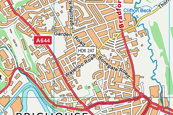 HD6 2AT map - OS VectorMap District (Ordnance Survey)