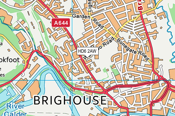 HD6 2AW map - OS VectorMap District (Ordnance Survey)