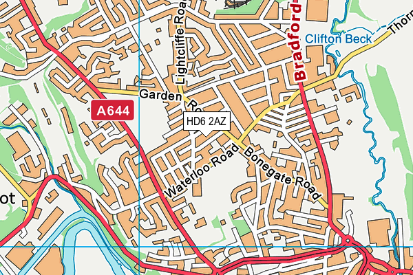 HD6 2AZ map - OS VectorMap District (Ordnance Survey)