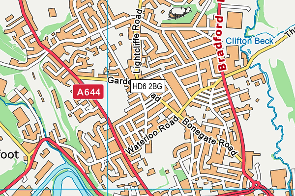 HD6 2BG map - OS VectorMap District (Ordnance Survey)