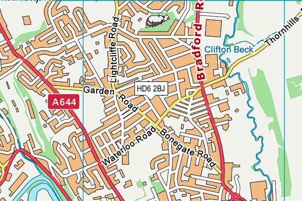 HD6 2BJ map - OS VectorMap District (Ordnance Survey)