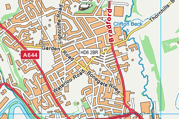 HD6 2BR map - OS VectorMap District (Ordnance Survey)