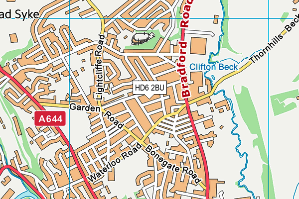 HD6 2BU map - OS VectorMap District (Ordnance Survey)
