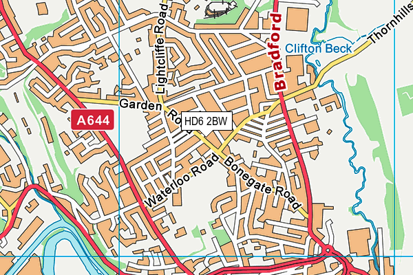 HD6 2BW map - OS VectorMap District (Ordnance Survey)