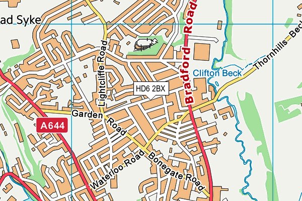 HD6 2BX map - OS VectorMap District (Ordnance Survey)