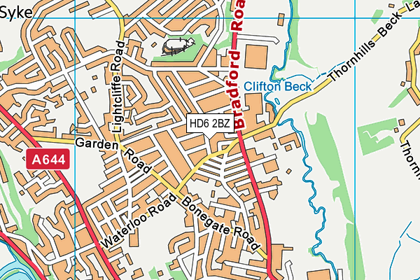 HD6 2BZ map - OS VectorMap District (Ordnance Survey)