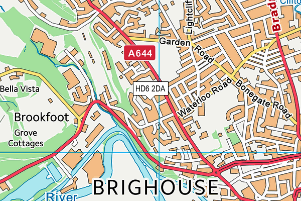 HD6 2DA map - OS VectorMap District (Ordnance Survey)