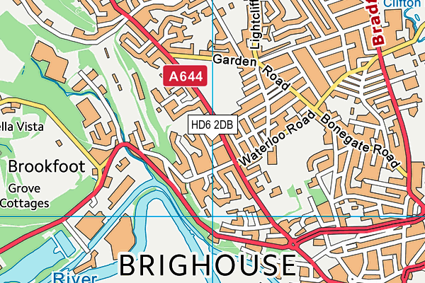 HD6 2DB map - OS VectorMap District (Ordnance Survey)